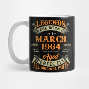 Legends Were Born In March 1964 60 Years Old 60th Birthday Gift Mug